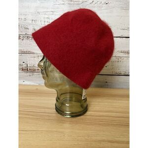 Mudd Headweat Angora Wool Bucket Hat Vintage Y2K Red